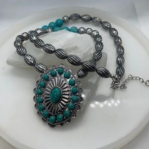 Faux Native American Turquoise Necklace